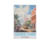 Jigsaw Puzzle 1000 Pieces，George Town Guyana，Large Family Puzzle Game Artwork for Adults Teens（26x38cm）-FV56