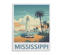 Jigsaw Puzzle 1000 Pièces，Mississippi Poster Vintage de Voyage，Adultes Enfants Assemblage De Puzzles Jeux De Jouets Éducatifs（38x26cm）-A94