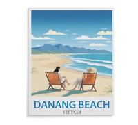 Jigsaw Puzzle, 1000 Pièces Puzzles pour Adultes Puzzles,Danang Beach Vietnam Affiche de Voyage Vintage,Puzzle Éducatif Jouet pour Enfant(50x70cm)-C33