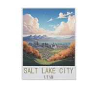 Jigsaw Puzzle 1000 Pieces，Salt Lake City Utah，Large Family Puzzle Game Artwork for Adults Teens（38x52cm）-FJ76