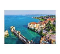 Jigsaw Puzzle 1000 Pièces，Sirmione au lac de Garde, Italie，3D Adultes Papier Jouets Éducatifs Meilleur Cadeau d'anniversaire Garçons Filles（50x70cm）-T24