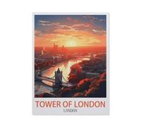 Jigsaw Puzzle 1000 Pièces，Tower of London，3D Adultes Bois Jouets Éducatifs Meilleur Cadeau d'anniversaire Garçons Filles（75x50cm）-HC81