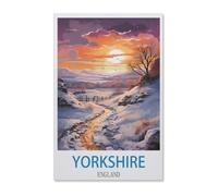 Jigsaw Puzzle 1000 Pieces，Vintage Travel Poster Yorkshire England，Paper Children Toys Decompression Game（26x38cm）-G61