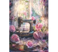 Jigsaw Puzzle 120 Pieces Sewing Machine, Premium Jigsaws 120 Pieces for Adults & Teens, Precision Fit Thick Board, Ideal Gift for for Men & Women, Finished Size 25x20cm Rose
