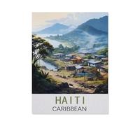 Jigsaw Puzzle 1500 Pieces for Adults，Haiti Caribbean Vintage Travel Posters，Unique Suitable for Teenagers and Adults, Home Decoration（57x87CM）-BG84
