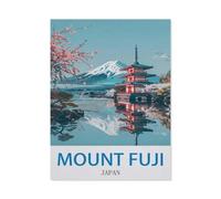 Jigsaw Puzzle 1500 Pieces for Adults，Mount Fuji Japan Vintage Travel Poster，Paper Puzzle - Unique Suitable for Teenagers and Adults（57x87CM）-CY61