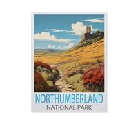 Jigsaw Puzzle 1500 Pieces for Adults，Northumberland National Park Vintage Travel Posters，Teens Boys Girls Puzzles Premium Quality Fun Family Challenging Puzzles for Birthday（57x87cm）-BY49