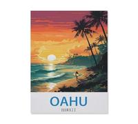 Jigsaw Puzzle 1500 Pieces for Adults，Oahu Hawaii，Teens Boys Girls Puzzles Difficult Thick Sturdy Pieces Challenging Puzzle for Party Games（57x87cm）-EH88