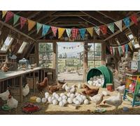 Jigsaw Puzzle 200 Pieces Chicken Coop, Premium Jigsaws 200 Pieces for Adults & Teens, Precision Fit Thick Board, Ideal Gift for for Men & Women, Finished Size 35x25cm Farm