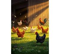 Jigsaw Puzzle 200 Pieces Grass Chicken, Premium Jigsaws 200 Pieces for Adults & Teens, Precision Fit Thick Board, Ideal Gift for for Men & Women, Finished Size 35x25cm Animal