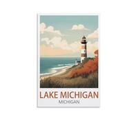 Jigsaw Puzzle 2000 Piece，Lake Michigan Michigan Posters Jigsaws Puzzles 2000 Pieces Teens Kids Jigsaw Entertainment Toys Brain Challenge Puzzle 100x70cm