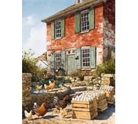 Jigsaw Puzzle 2000 Pieces Vintage House, Premium Jigsaws 2000 Pieces for Adults & Teens, Precision Fit Thick Board, Ideal Gift for for Men & Women, Finished Size 100x70cm Chicken
