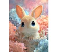 Jigsaw Puzzle 30 Pieces Rabbit, Premium Jigsaws 30 Pieces for Adults & Teens, Precision Fit Thick Board, Ideal Gift for for Men & Women, Finished Size 25x20cm Hydrangea