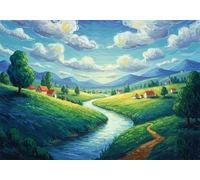 Jigsaw Puzzle 30 Pieces Rivers, Premium Jigsaws 30 Pieces for Adults & Teens, Precision Fit Thick Board, Ideal Gift for for Men & Women, Finished Size 25x20cm Villages