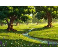 Jigsaw Puzzle 30 Pieces Summer Trees, Premium Jigsaws 30 Pieces for Adults & Teens, Precision Fit Thick Board, Ideal Gift for for Men & Women, Finished Size 25x20cm Streams