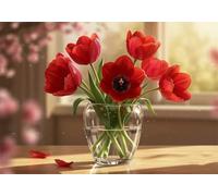 Jigsaw Puzzle 5000 Pieces Red Tulip, Premium Jigsaws 5000 Pieces for Adults & Teens, Precision Fit Thick Board, Ideal Gift for for Men & Women, Finished Size 156x105cm Flower