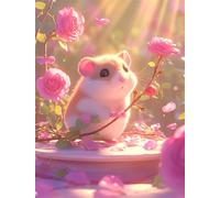Jigsaw Puzzle 70 Pieces Pink Rose, Premium Jigsaws 70 Pieces for Adults & Teens, Precision Fit Thick Board, Ideal Gift for for Men & Women, Finished Size 35x25cm Hamster