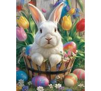 Jigsaw Puzzle 70 Pieces Rabbit, Premium Jigsaws 70 Pieces for Adults & Teens, Precision Fit Thick Board, Ideal Gift for for Men & Women, Finished Size 35x25cm Colorful Tulips