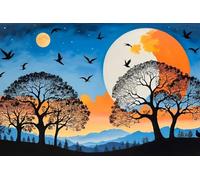 Jigsaw Puzzle 70 Pieces Tree Shadows, Premium Jigsaws 70 Pieces for Adults & Teens, Precision Fit Thick Board, Ideal Gift for for Men & Women, Finished Size 35x25cm Mountains