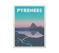 Jigsaw Puzzle，Affiche de Voyage Vintage des Pyrénées, France, lac d'Ayous，1000 Pièces Puzzle Drôle en Bois pour Adultes 1000 Pièces, Est pour Les Amis Et La Famille（75x50cm）-BM74