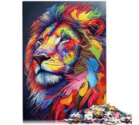 Jigsaw Puzzle for Kids Colorful Lion Face Animal Jigsaw Puzzles 1000 Piece for Adults Cardboard Puzzles Gift Toys 10.27" x 20.47"/26 * 38cm.
