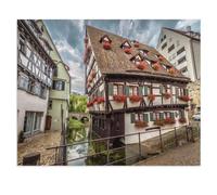 Jigsaw Puzzle，Maison penchée dans Le Quartier médiéval de la Ville d’Ulm，1000 Pièces Puzzle Drôle en Papier pour Adultes 1000 Pièces, Est pour Les Amis Et La Famille（38x26cm）-Y3