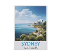 Jigsaw Puzzle Picture，Affiche de Voyage Vintage Sydney Australie，1000 Pièces Puzzles Ronds - Jeux Éducatifs Jouets Joli Cadeau Assemblage Puzzles pour Adultes（75x50cm）-AG96