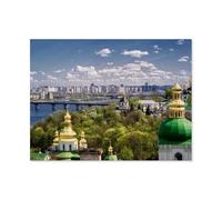 Jigsaw Puzzle Picture,Église et modernité à Kiev,1000 Pièces Puzzles Ronds - Jeux Éducatifs Jouets Joli Cadeau Assemblage Puzzles pour Adultes(50x70cm)-AT29