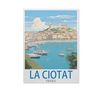 Jigsaw Puzzle Picture,La Ciotat, France,1000 Pièces Puzzles Ronds - Jeux Éducatifs Jouets Joli Cadeau Assemblage Puzzles pour Adultes(38x26cm)-CO40