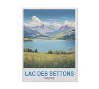 Jigsaw Puzzle Picture,Lac des Settons Nièvre,1000 Pièces Puzzles Ronds - Jeux Éducatifs Jouets Joli Cadeau Assemblage Puzzles pour Adultes(38x26cm)-GN21