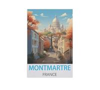 Jigsaw Puzzle Picture，Montmartre, France，1000 Pièces Puzzles Ronds - Jeux Éducatifs Jouets Joli Cadeau Assemblage Puzzles pour Adultes（50x70cm）-AL85
