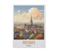 Jigsaw Puzzle Picture,Reims Marne,1000 Pièces Puzzles Ronds - Jeux Éducatifs Jouets Joli Cadeau Assemblage Puzzles pour Adultes(38x26cm)-GL81