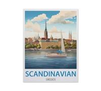 Jigsaw Puzzle Picture,Scandinavie, Suède,1000 Pièces Puzzles Ronds - Jeux Éducatifs Jouets Joli Cadeau Assemblage Puzzles pour Adultes(38x26cm)-CL60