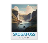 Jigsaw Puzzle Picture,Skogafoss Islande,1000 Pièces Puzzles Ronds - Jeux Éducatifs Jouets Joli Cadeau Assemblage Puzzles pour Adultes(50x70cm)-T65