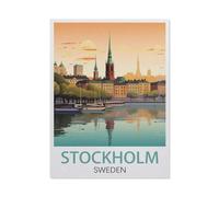 Jigsaw Puzzle Picture，Stockholm Suède，1000 Pièces Puzzles Ronds - Jeux Éducatifs Jouets Joli Cadeau Assemblage Puzzles pour Adultes（38x26cm）-EU50