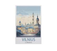 Jigsaw Puzzle Picture,Vilnius, Lituanie,1000 Pièces Puzzles Ronds - Jeux Éducatifs Jouets Joli Cadeau Assemblage Puzzles pour Adultes(75x50cm)-AJ25
