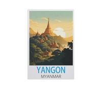 Jigsaw Puzzle Picture,Yangon, Myanmar,1000 Pièces Puzzles Ronds - Jeux Éducatifs Jouets Joli Cadeau Assemblage Puzzles pour Adultes(38x26cm)-L65
