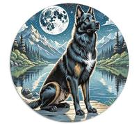 Jigsaw Puzzle pour Adultes 1000 Pièces French Loup Dog Animaux - Ronde, Niveau Impossible, À Encadrer, Cadeau, 1000pcs (67.5x67.5cm)