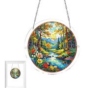 Jigsaw Puzzle Suncatcher, Acrylic Window Ornament, Scenery Suncatcher Puzzle 21x21x3 cm for Modern Art Professional Home Supplies Daily Repair Kit Modern House Accessory Unit Home Decor Interior Case