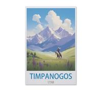 Jigsaw Puzzle，Timpanogos Poster de Voyage Vintage Utah，1000 Pièces Puzzle Drôle en Bois pour Adultes 1000 Pièces, Est pour Les Amis Et La Famille（75x50cm）-F19