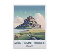 Jigsaw Puzzles 1000 Pieces Paper Assembling Picture，Mont Saint Michel France，Adults Games Educational Toys（26x38cm）-ES61