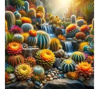 Jigsaw Puzzles 120 Pieces, Jigsaws Cactus Falls 120 Piece Jigsaw Puzzles for Adults, Challenge High Difficulty Family Puzzle Game 45x45cm/18x18inch