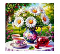Jigsaw Puzzles 120 Pieces, Jigsaws Daisy Vase Tea 120 Piece Jigsaw Puzzles for Adults, Challenge High Difficulty Family Puzzle Game 45x45cm/18x18inch