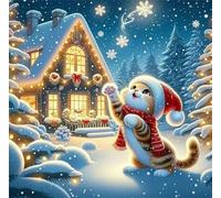 Jigsaw Puzzles 120 Pieces, Jigsaws Night Snowflake Cat 120 Piece Jigsaw Puzzles for Adults, Challenge High Difficulty Family Puzzle Game 45x45cm/18x18inch