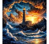 Jigsaw Puzzles 120 Pieces, Jigsaws Rugged Coast Lighthouse 120 Piece Jigsaw Puzzles for Adults, Challenge High Difficulty Family Puzzle Game 45x45cm/18x18inch