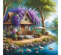 Jigsaw Puzzles 150 Pieces, Jigsaws Lavender House 150 Piece Jigsaw Puzzles for Adults, Challenge High Difficulty Family Puzzle Game 65x65cm/26x26inch