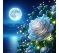 Jigsaw Puzzles 150 Pieces, Jigsaws Moonlit Night Rose 150 Piece Jigsaw Puzzles for Adults, Challenge High Difficulty Family Puzzle Game 65x65cm/26x26inch