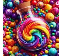 Jigsaw Puzzles 150 Pieces, Jigsaws Rainbow Candy 150 Piece Jigsaw Puzzles for Adults, Challenge High Difficulty Family Puzzle Game 65x65cm/26x26inch