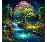 Jigsaw Puzzles 150 Pieces, Jigsaws Rainbow Tree Pond 150 Piece Jigsaw Puzzles for Adults, Challenge High Difficulty Family Puzzle Game 65x65cm/26x26inch