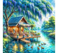 Jigsaw Puzzles 150 Pieces, Jigsaws Summer House 150 Piece Jigsaw Puzzles for Adults, Challenge High Difficulty Family Puzzle Game 65x65cm/26x26inch